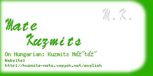 mate kuzmits business card